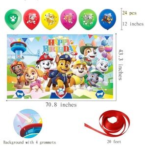 Paw Patrol banner with balloons
